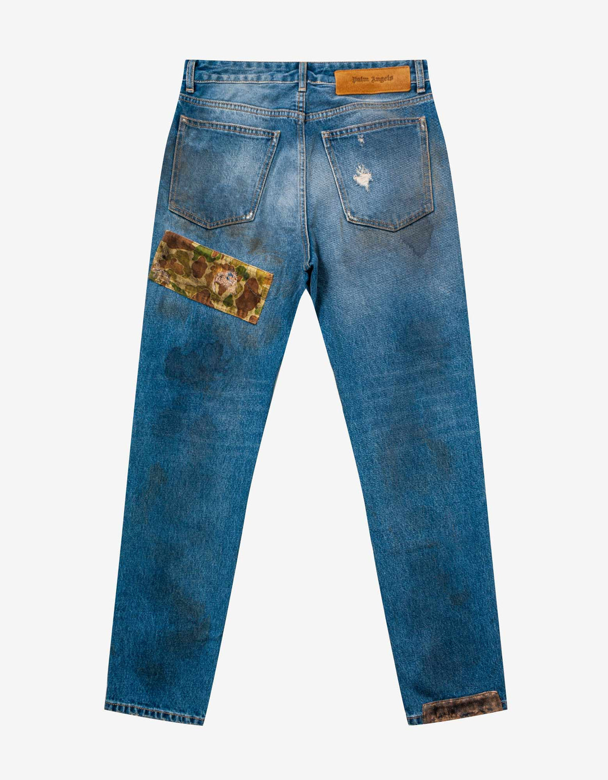 Palm Angels Blue Curved Palm Tree Regular Jeans