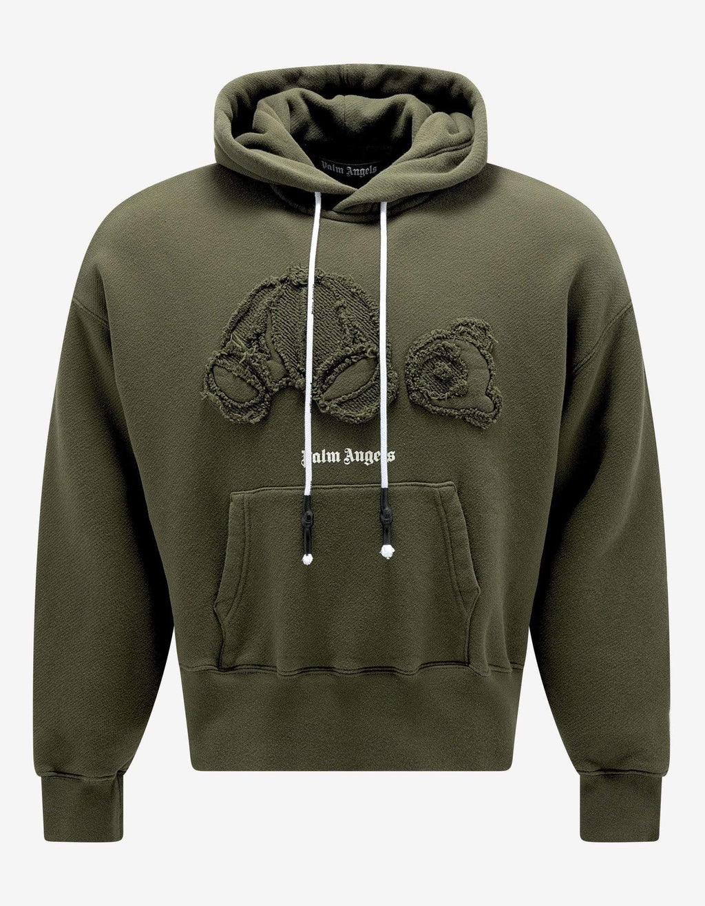 Palm Angels Palm Angels Military Green Bear Embroidery Hoodie