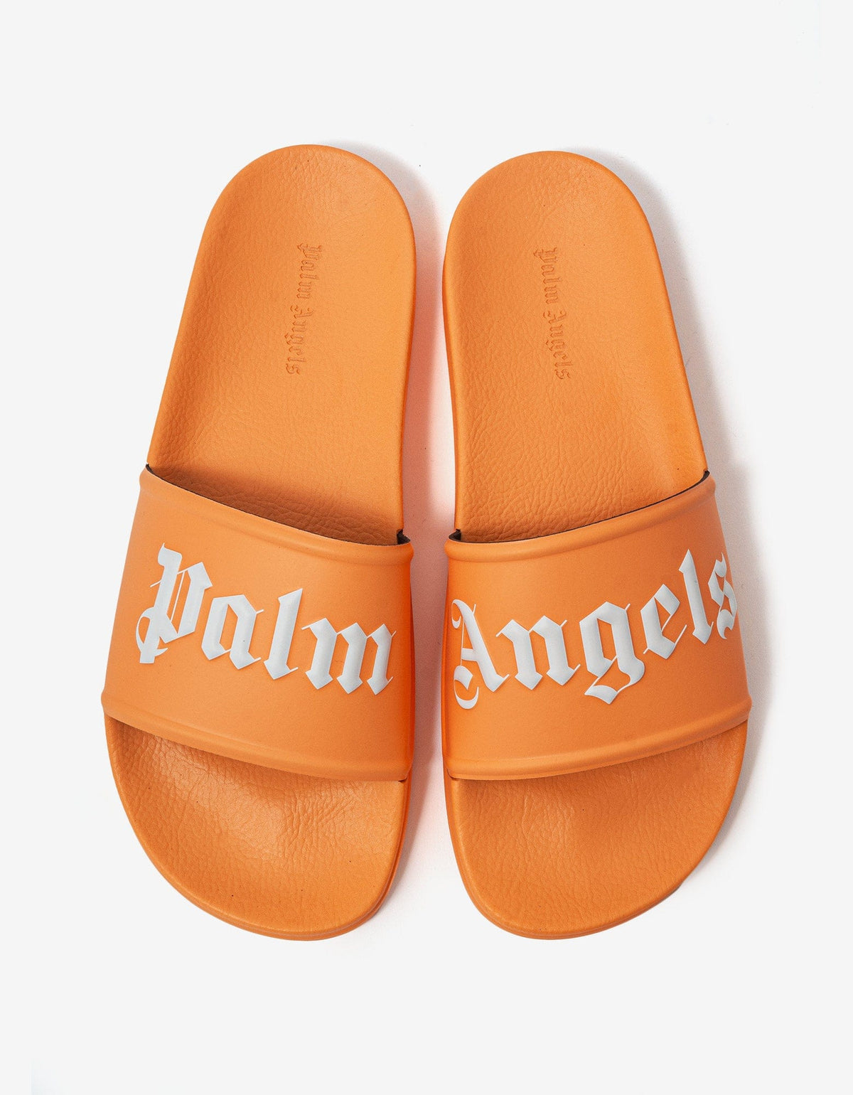 Palm Angels Orange Logo Pool Sliders