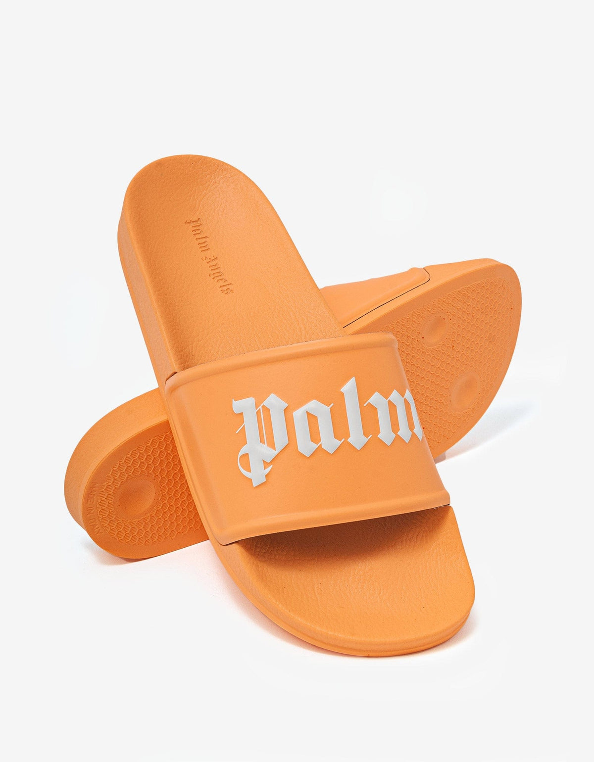 Palm Angels Orange Logo Pool Sliders