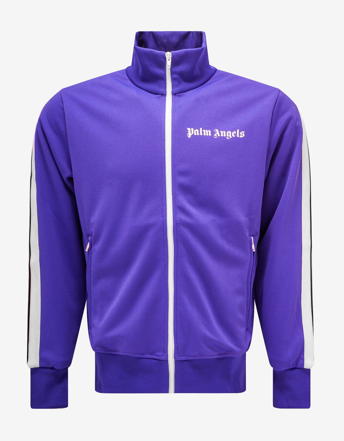 Palm Angels Purple Track Jacket with Stripes