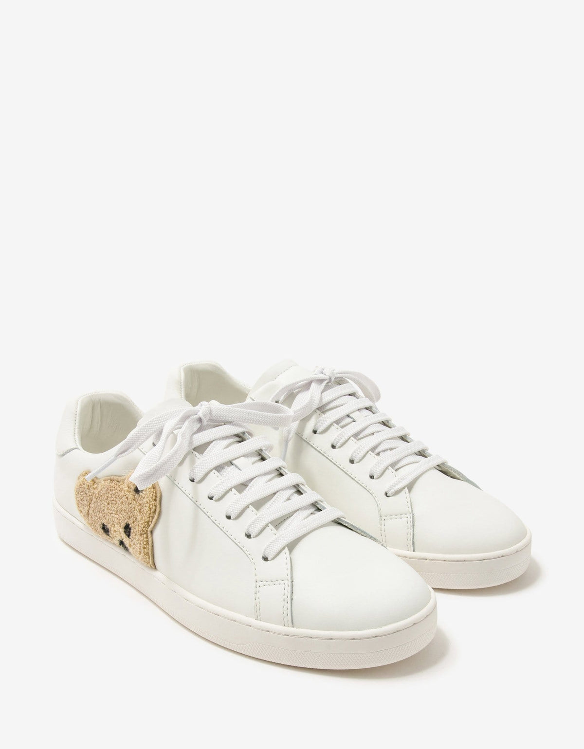 Palm Angels White New Teddy Bear Tennis Trainers