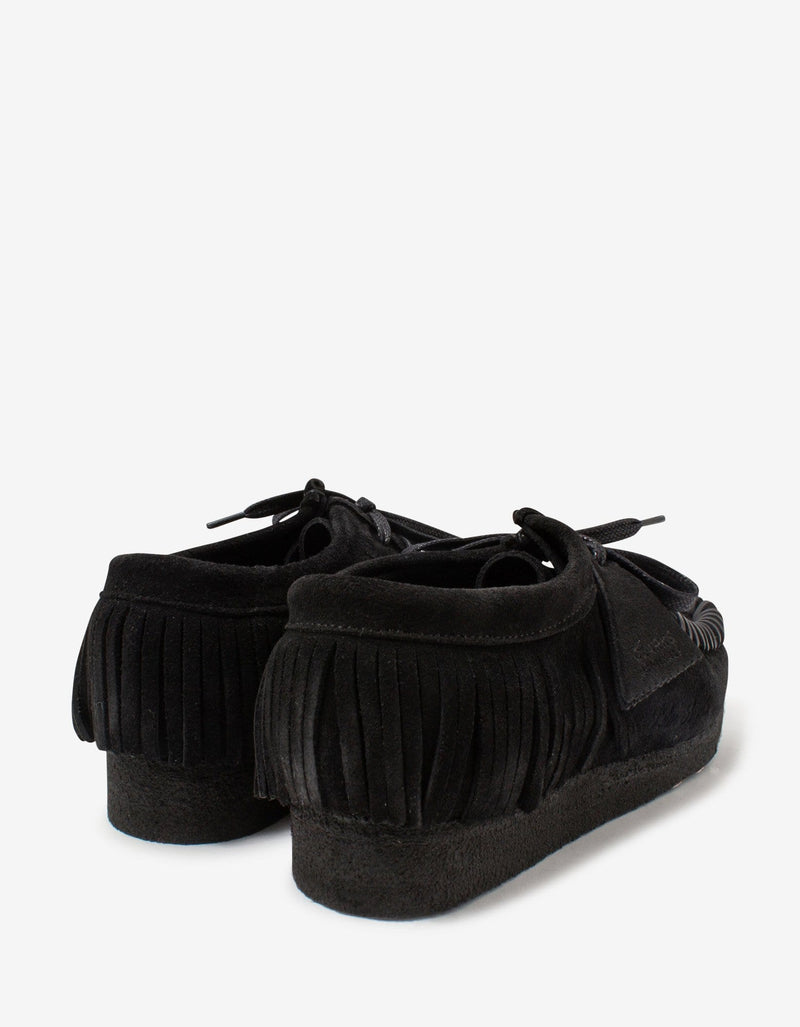 Palm Angels x Clarks Black Suede Fringed Wallabee Shoes