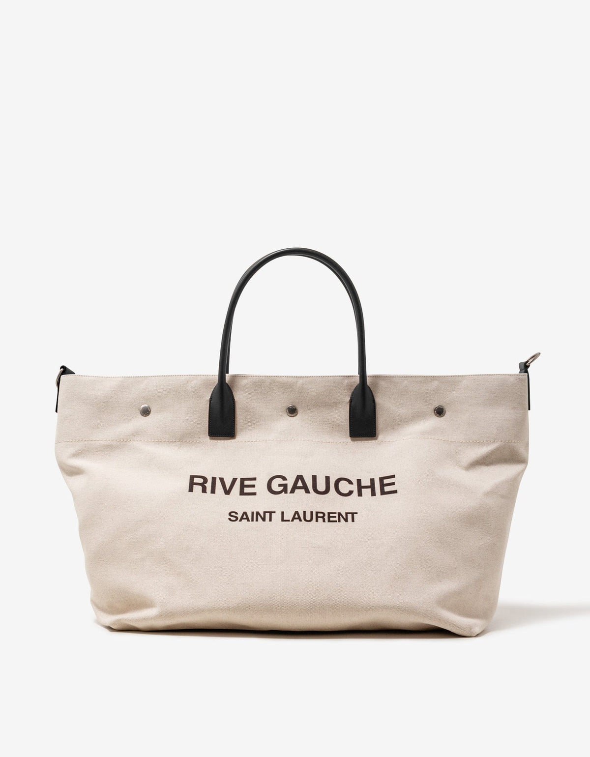 Saint Laurent Beige & Black Rive Gauche Maxi Shopping Bag