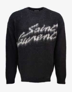 Saint Laurent Black 90s Signature Mohair Sweater