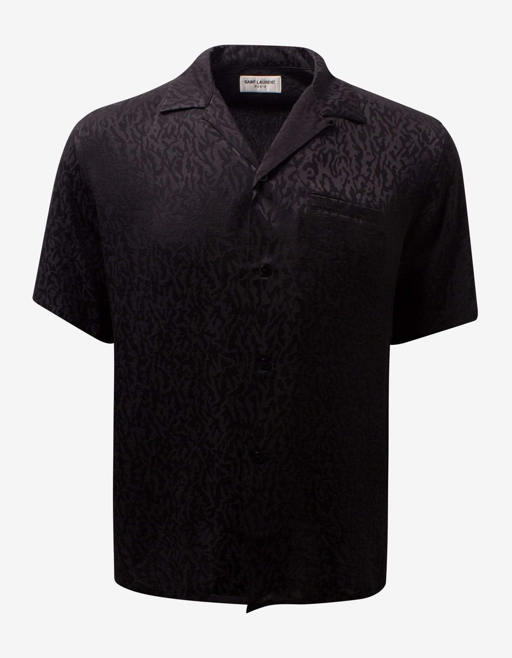 Saint Laurent Saint Laurent Black Camo Jacquard Silk Shirt