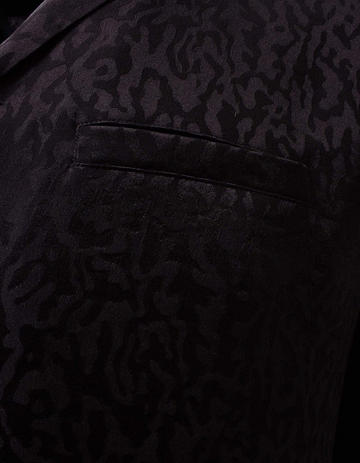 Saint Laurent Black Camo Jacquard Silk Shirt