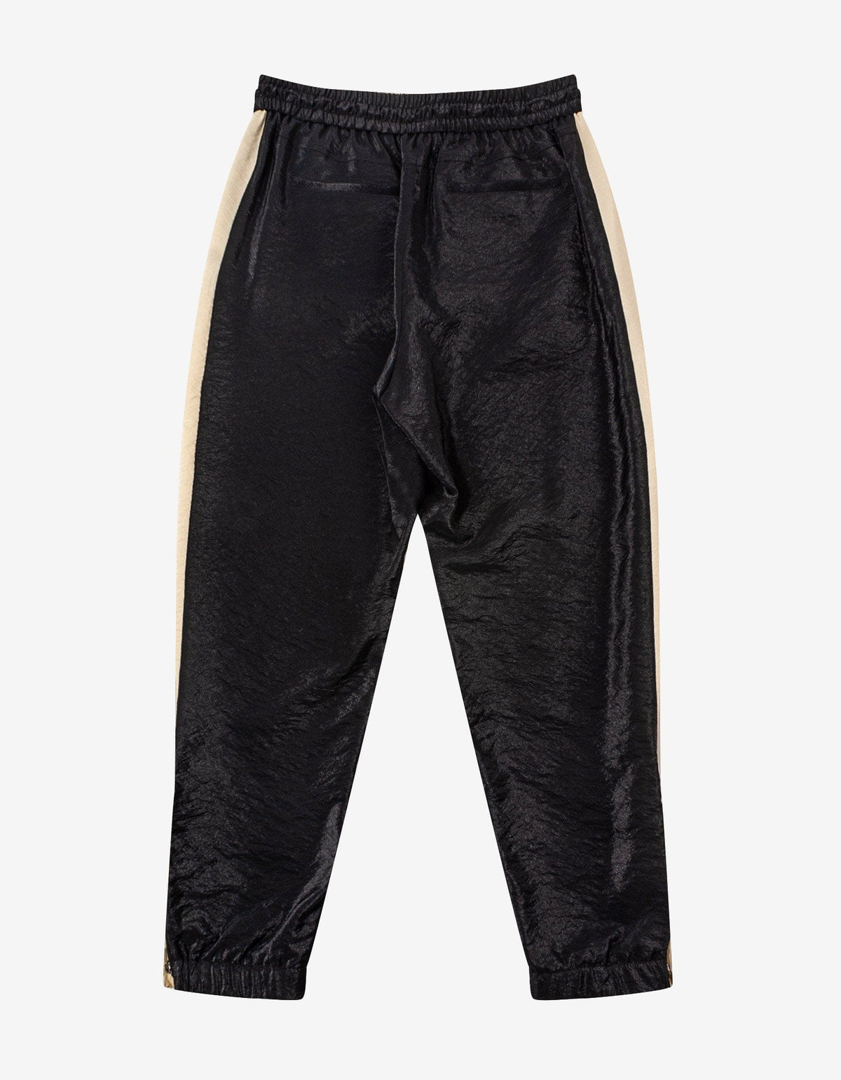 Saint Laurent Black Crinkle-Effect Monogram Sweat Pants