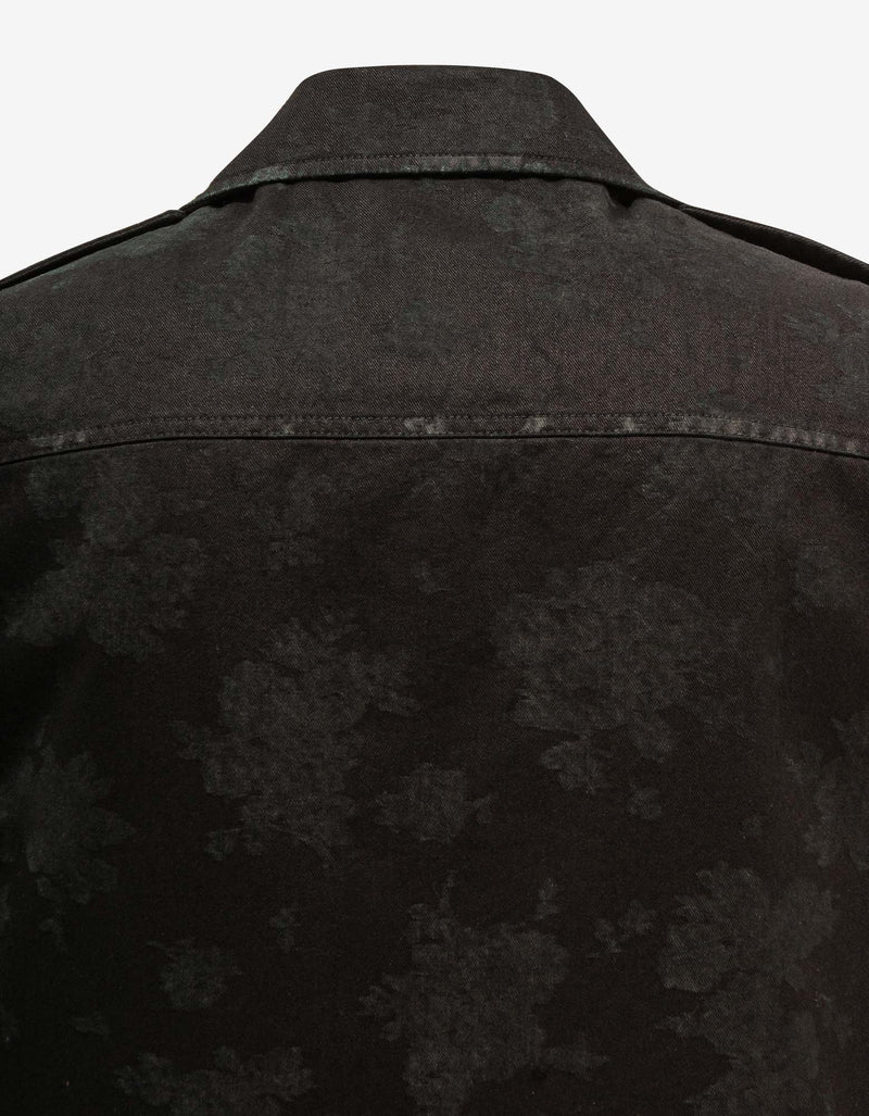Saint Laurent Black Floral Sleeveless Jacket