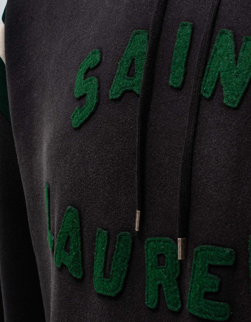 Saint Laurent Black & Green Logo Hoodie