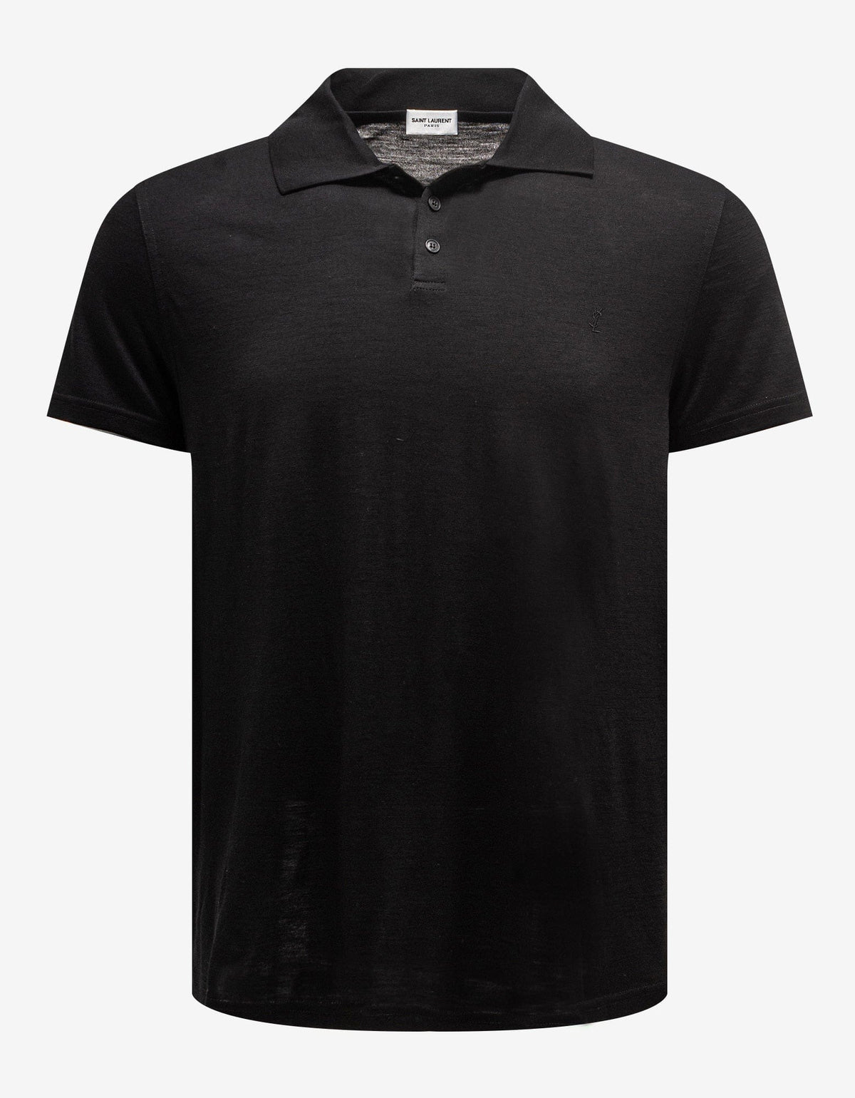 Saint Laurent Black Knitted Polo T-Shirt