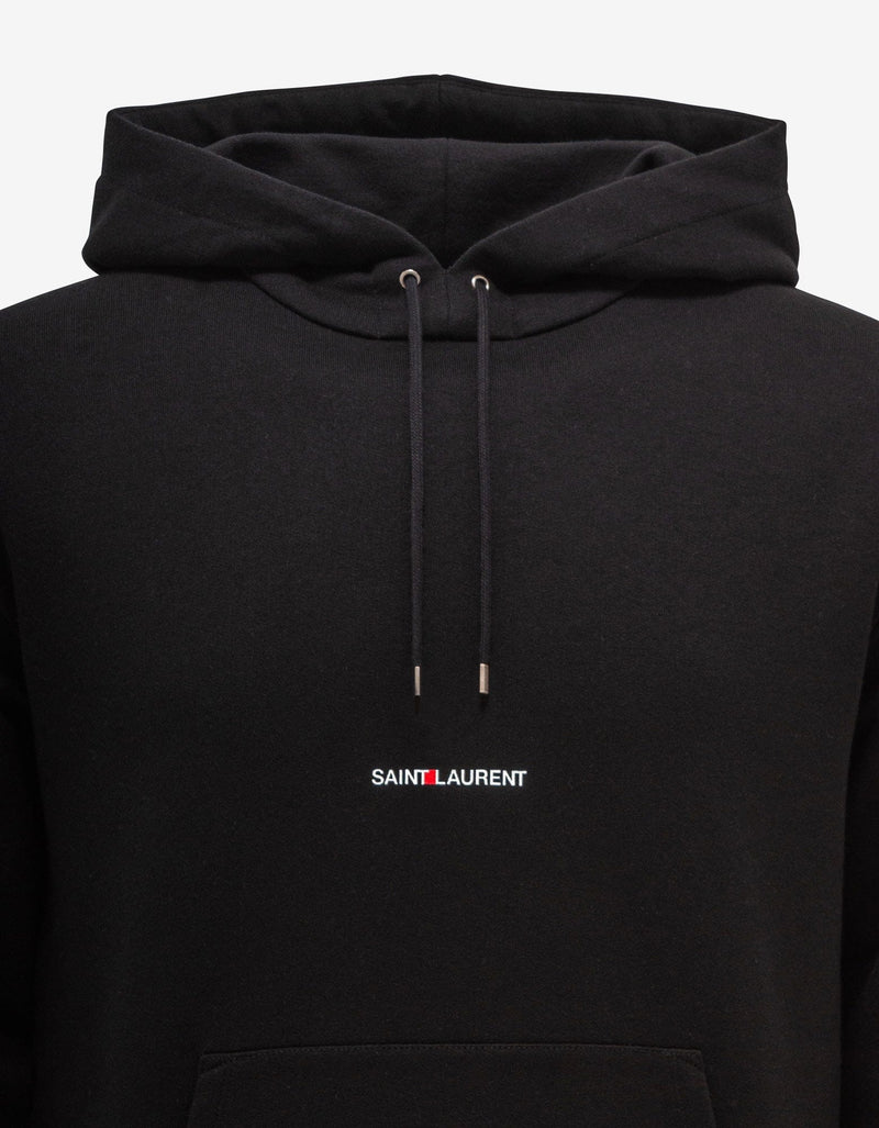 Saint Laurent Black Logo Print Hoodie
