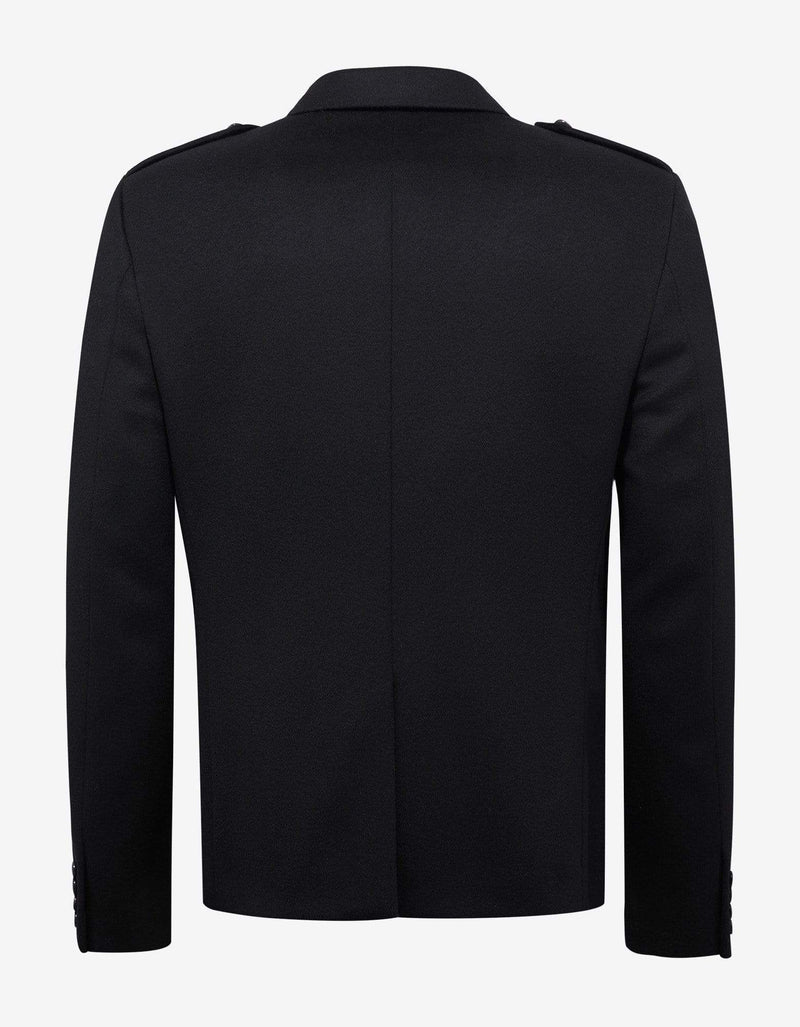 Saint Laurent Black Military Double-Breasted Wool Jacket