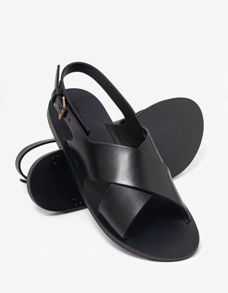 Saint Laurent Black Mojave Leather Sandals