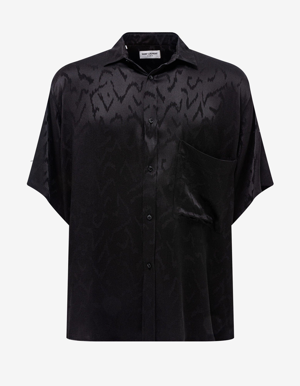 Saint Laurent Saint Laurent Black Pattern Oversize Silk Shirt