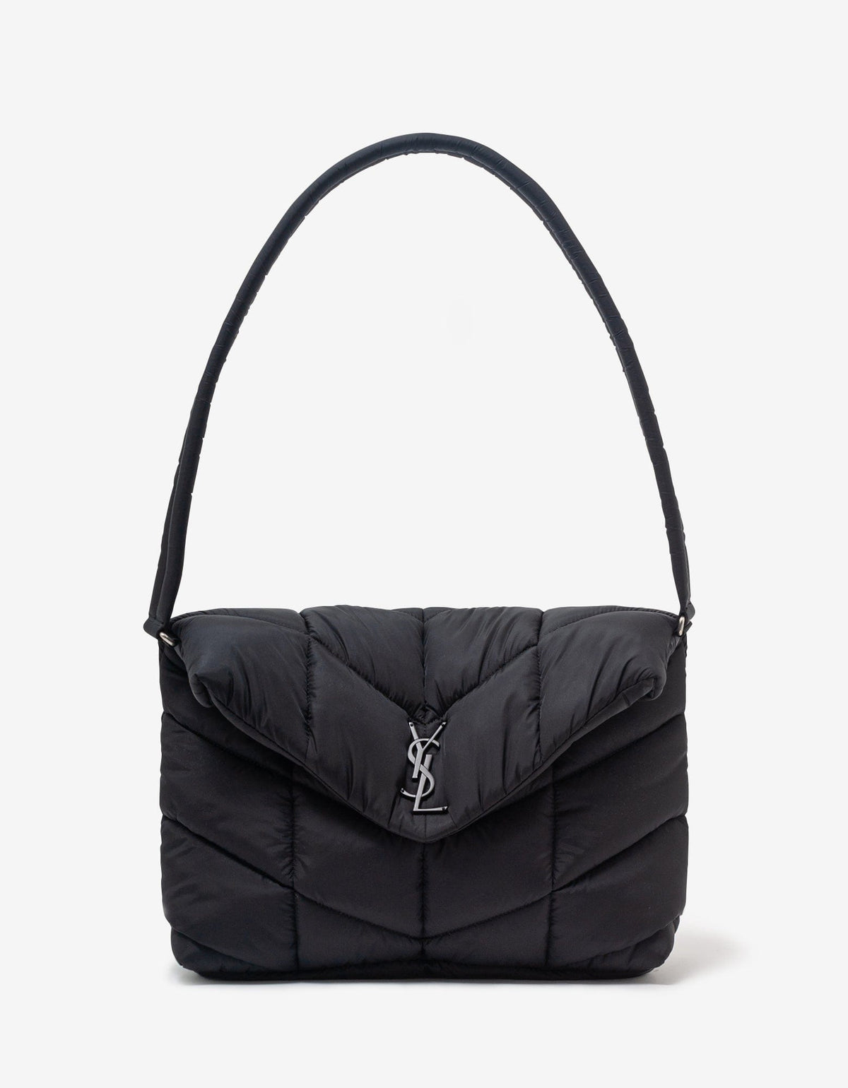 Saint Laurent Black Puffer Messenger Bag