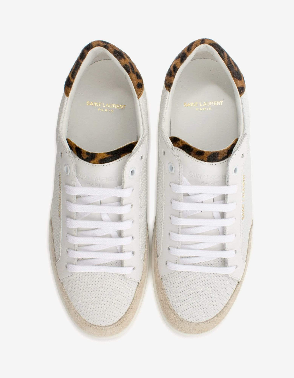 Saint Laurent Court Classic SL/10 White Perforated Leather Trainers