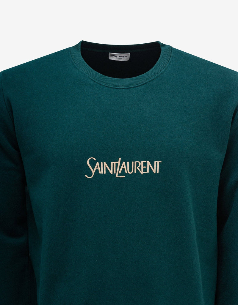 Saint Laurent Green Logo Sweatshirt