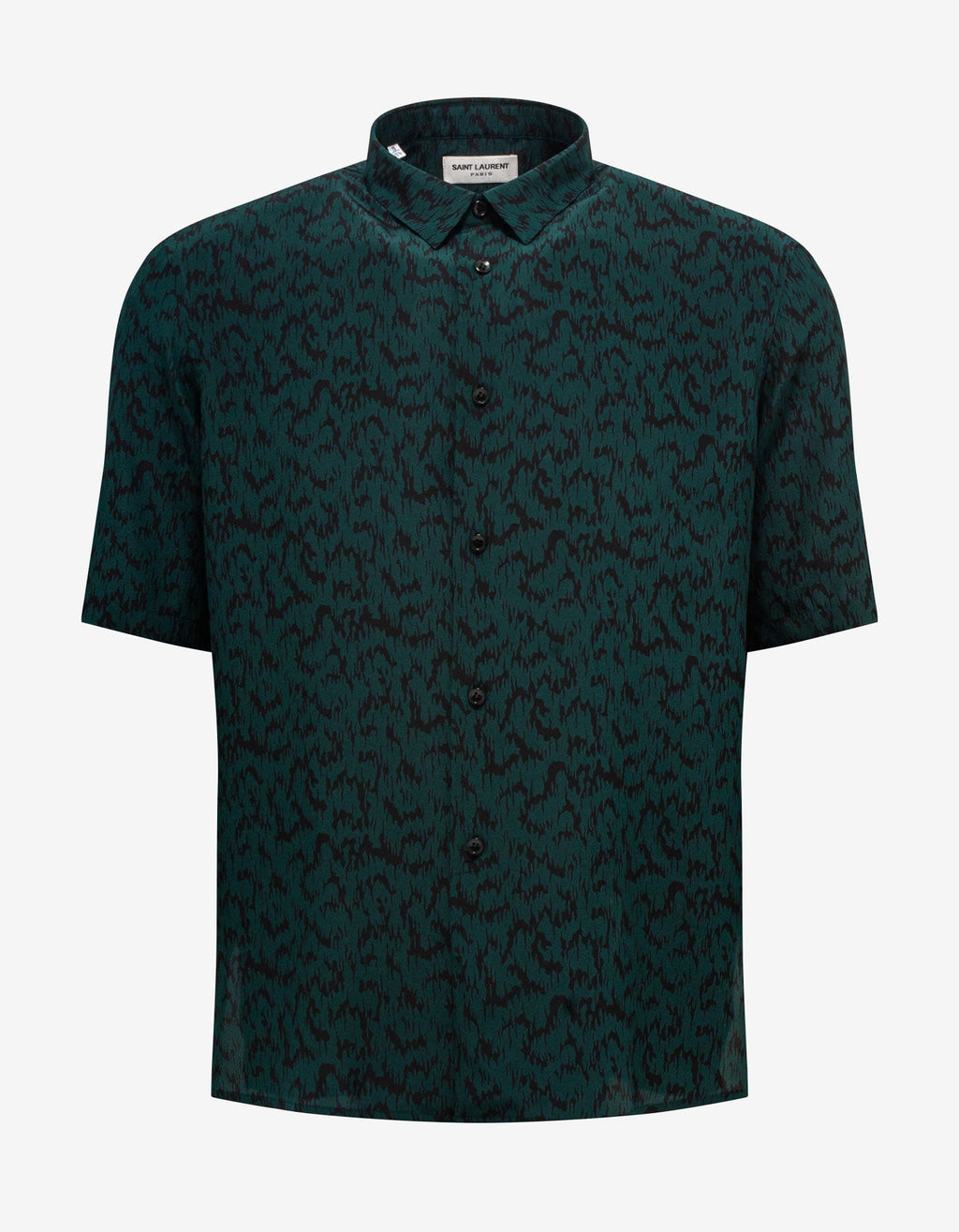 Saint Laurent Saint Laurent Green Printed Silk Shirt