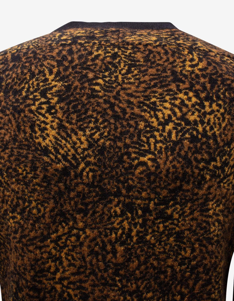 Saint Laurent Leopard Print Wool-Blend Sweater
