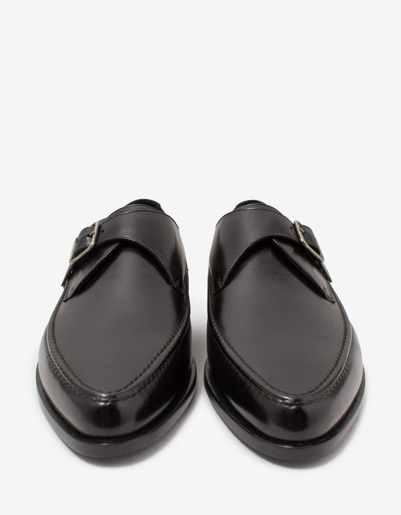 Saint Laurent Marceau Black Leather Monk Strap Shoes