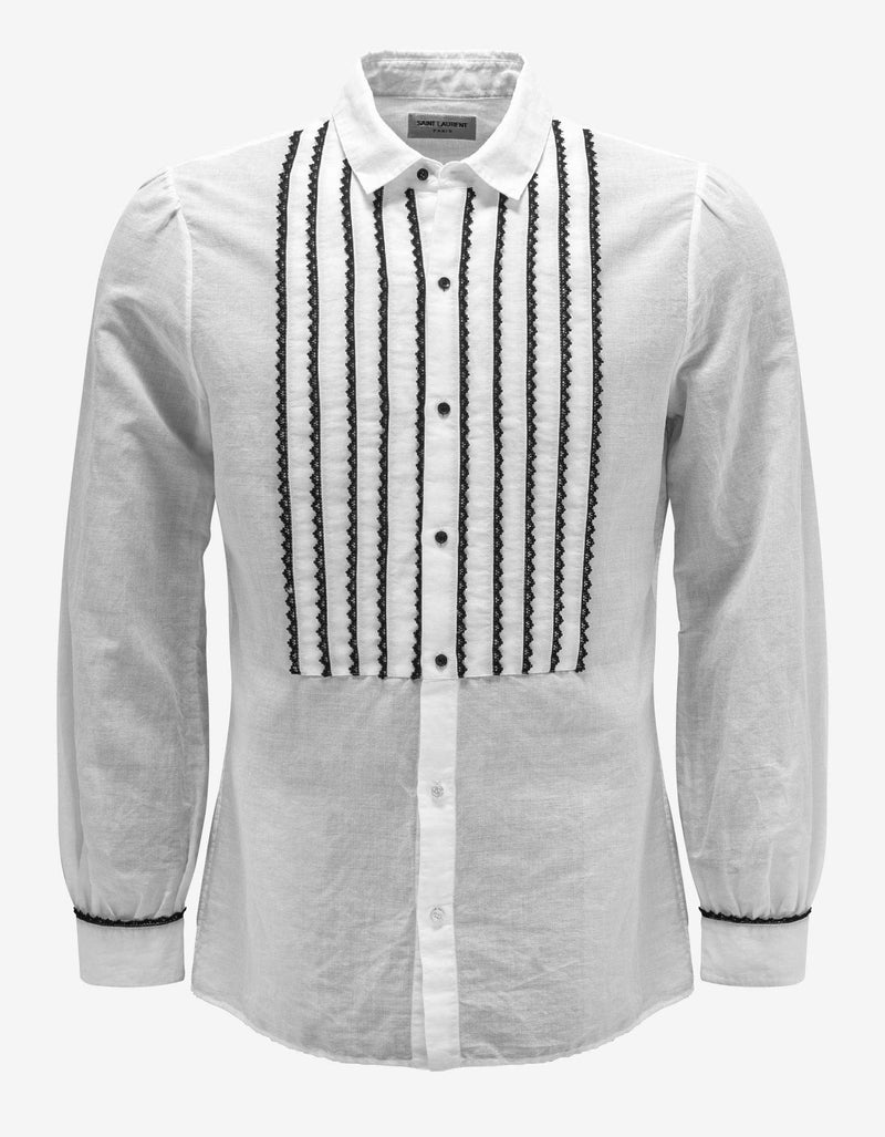 Saint Laurent White Bib Shirt