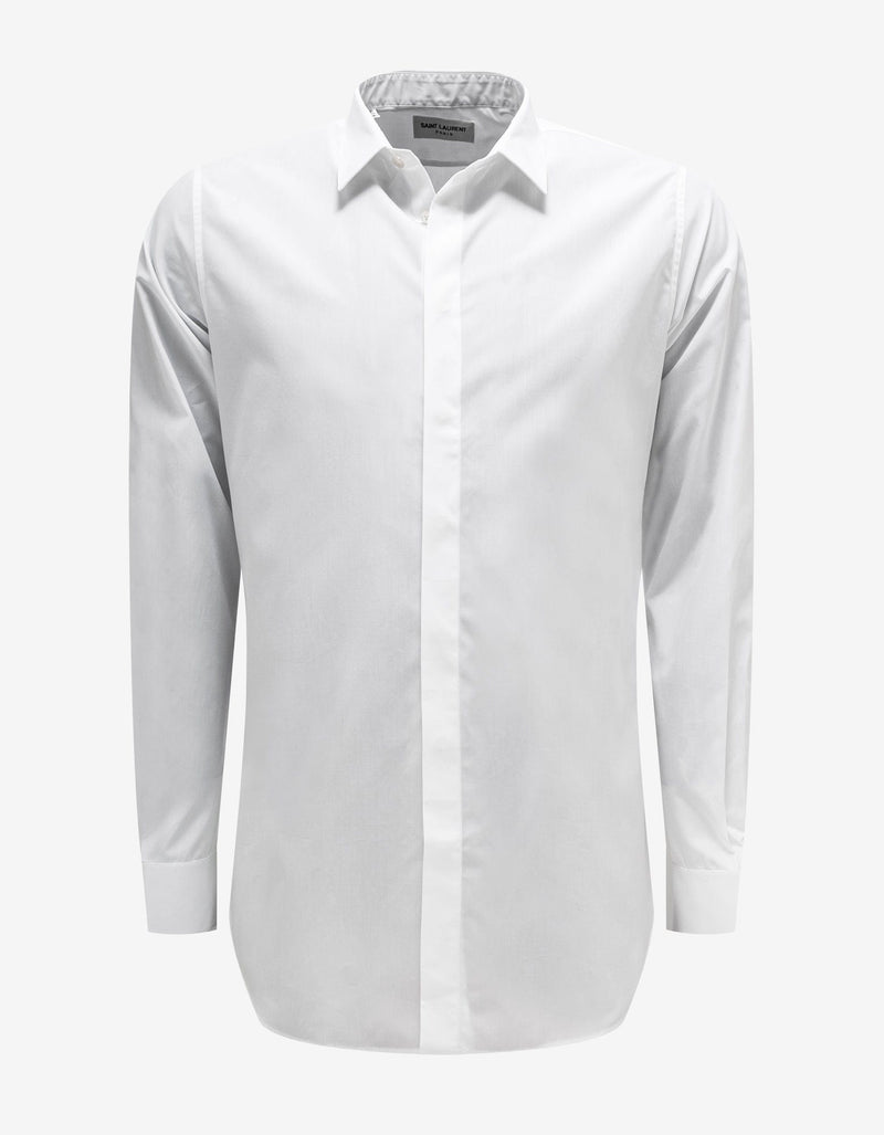 Saint Laurent White Cotton Poplin Shirt