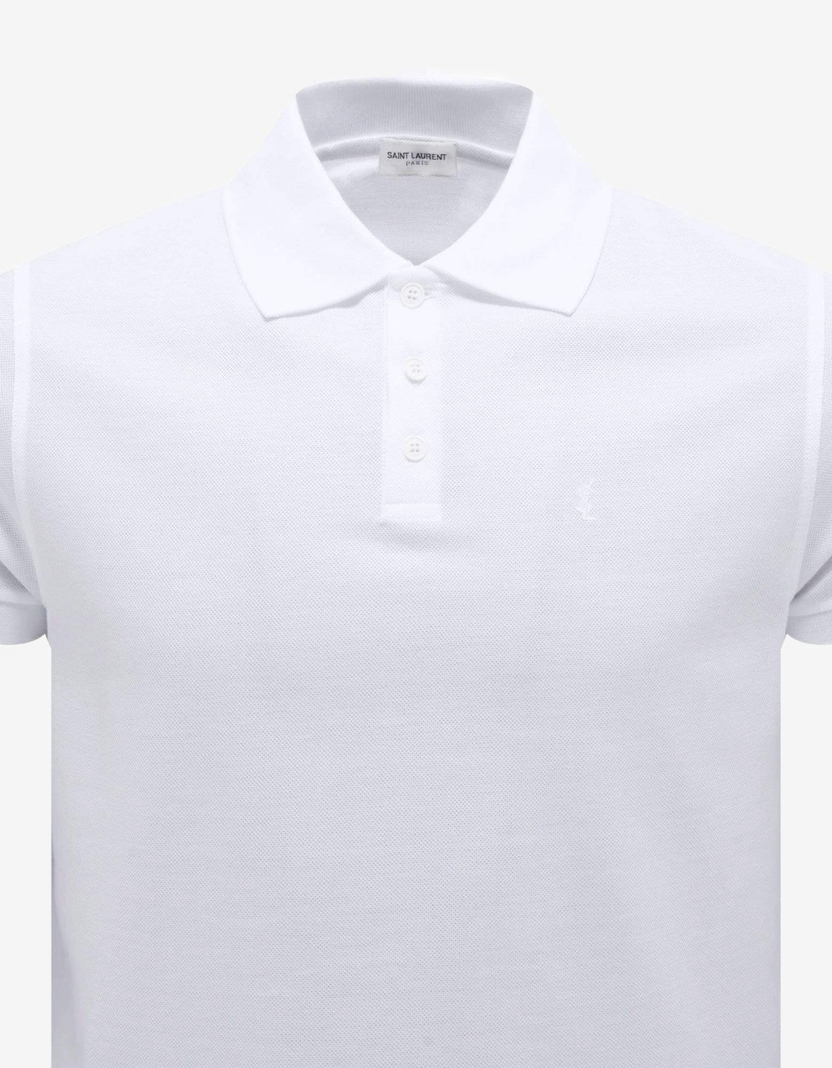 Saint Laurent White Monogram Polo T-Shirt