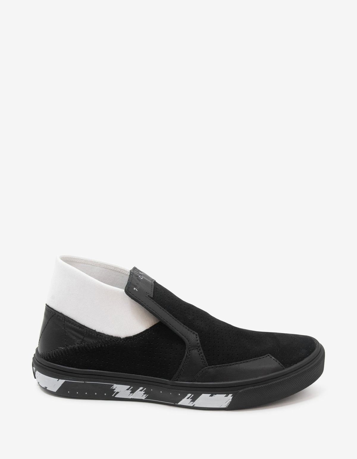 Stone Island Shadow Project Black Leather Slip-On Trainers