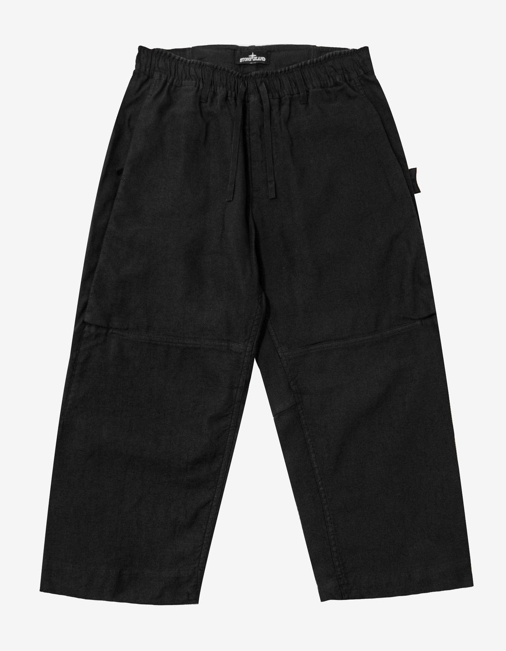 Stone Island Shadow Project Stone Island Shadow Project Black Linen-Blend Cropped Trousers