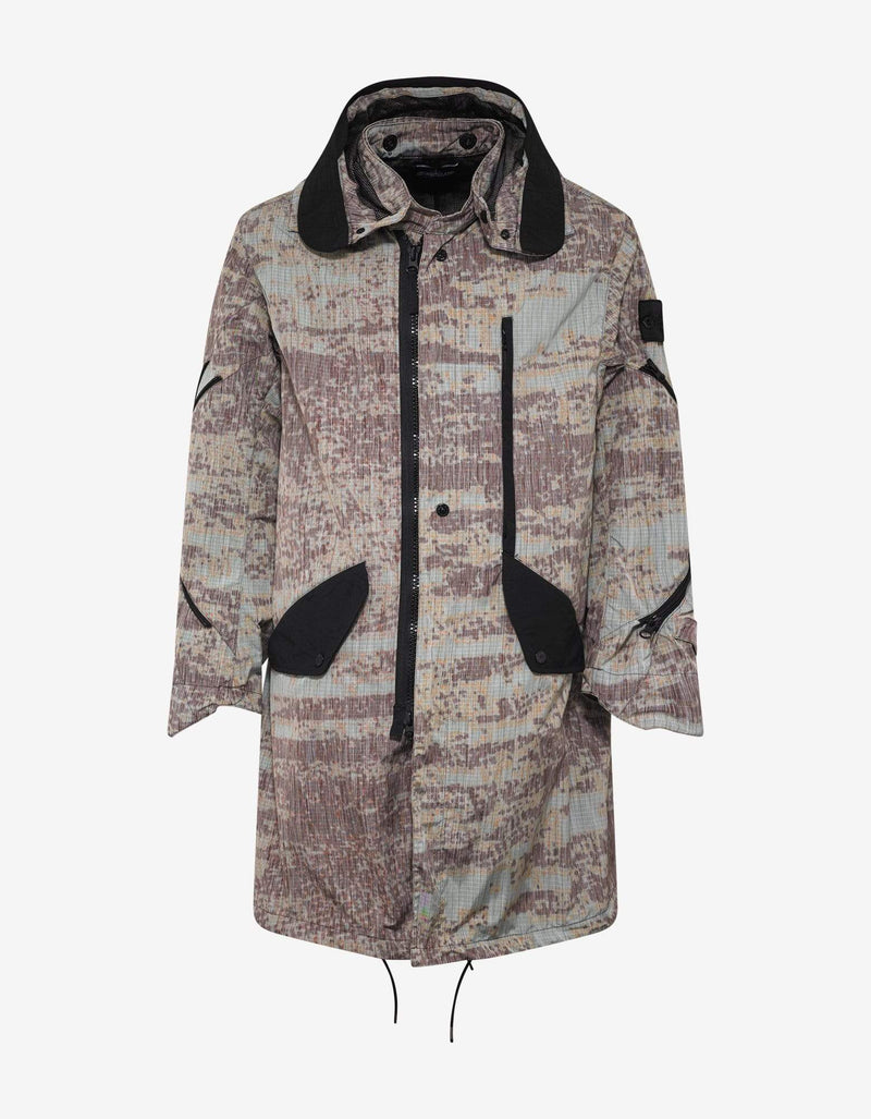 Stone Island Shadow Project DPM Chiné Rust Brown Articulated Fishtail Parka