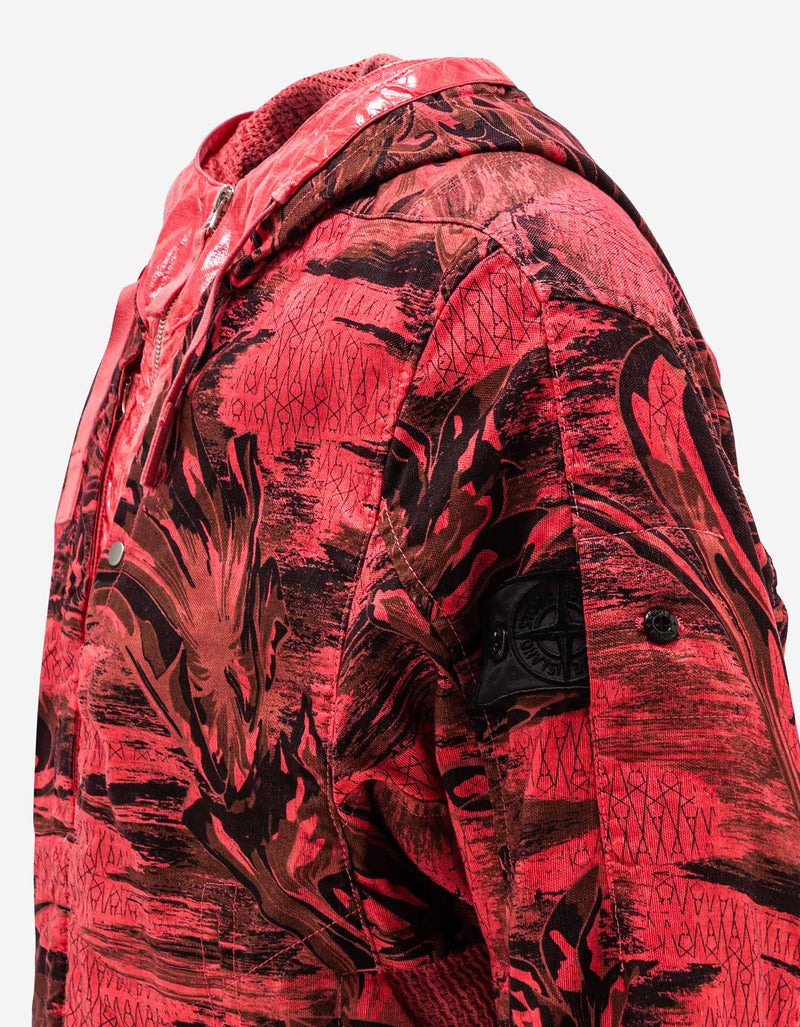 Stone Island Shadow Project Red Printed Linen Cordura-TC Jacket