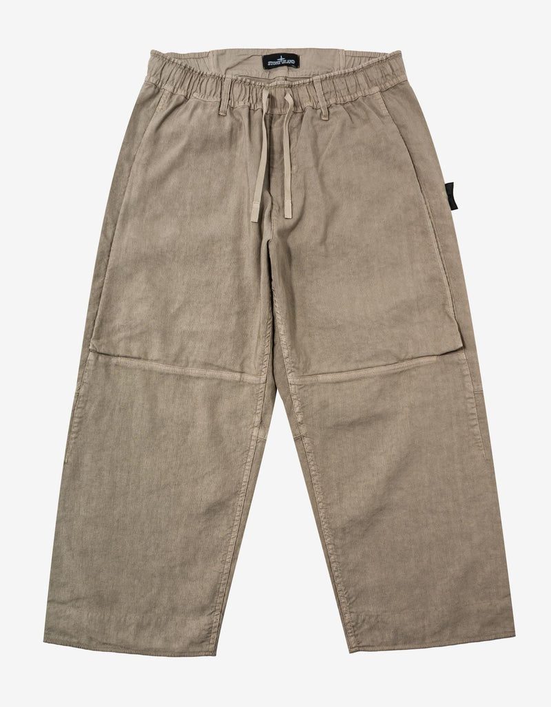 Stone Island Shadow Project Sand Linen-Blend Cropped Trousers