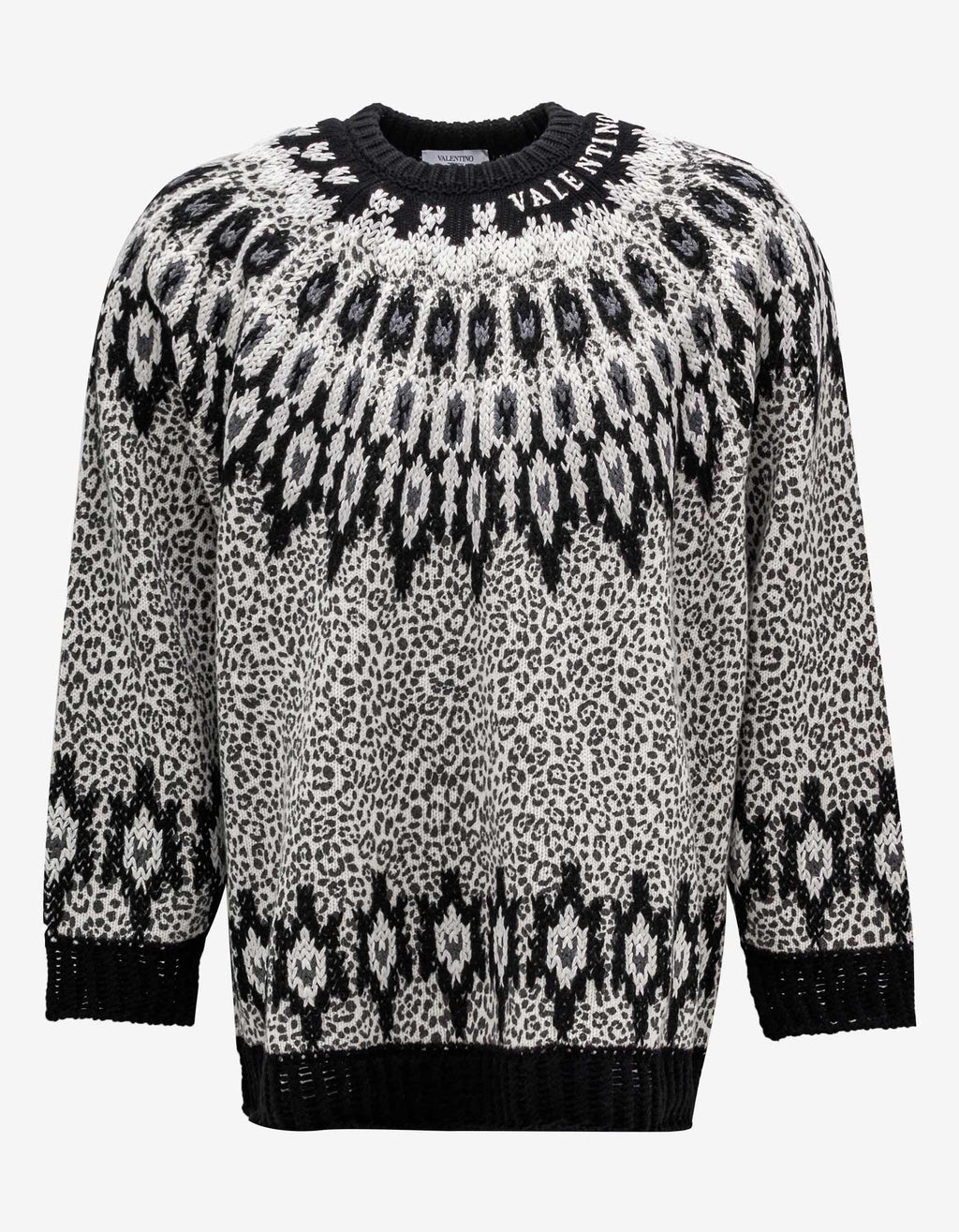 Valentino Valentino Animalier Graphic Wool Sweater