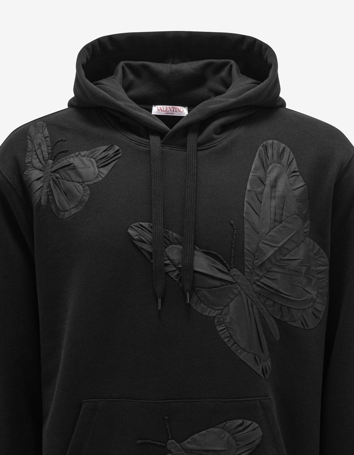 Valentino Black Butterfly Applique Hoodie