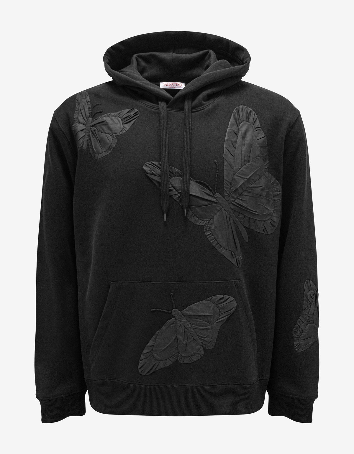 Valentino Black Butterfly Applique Hoodie