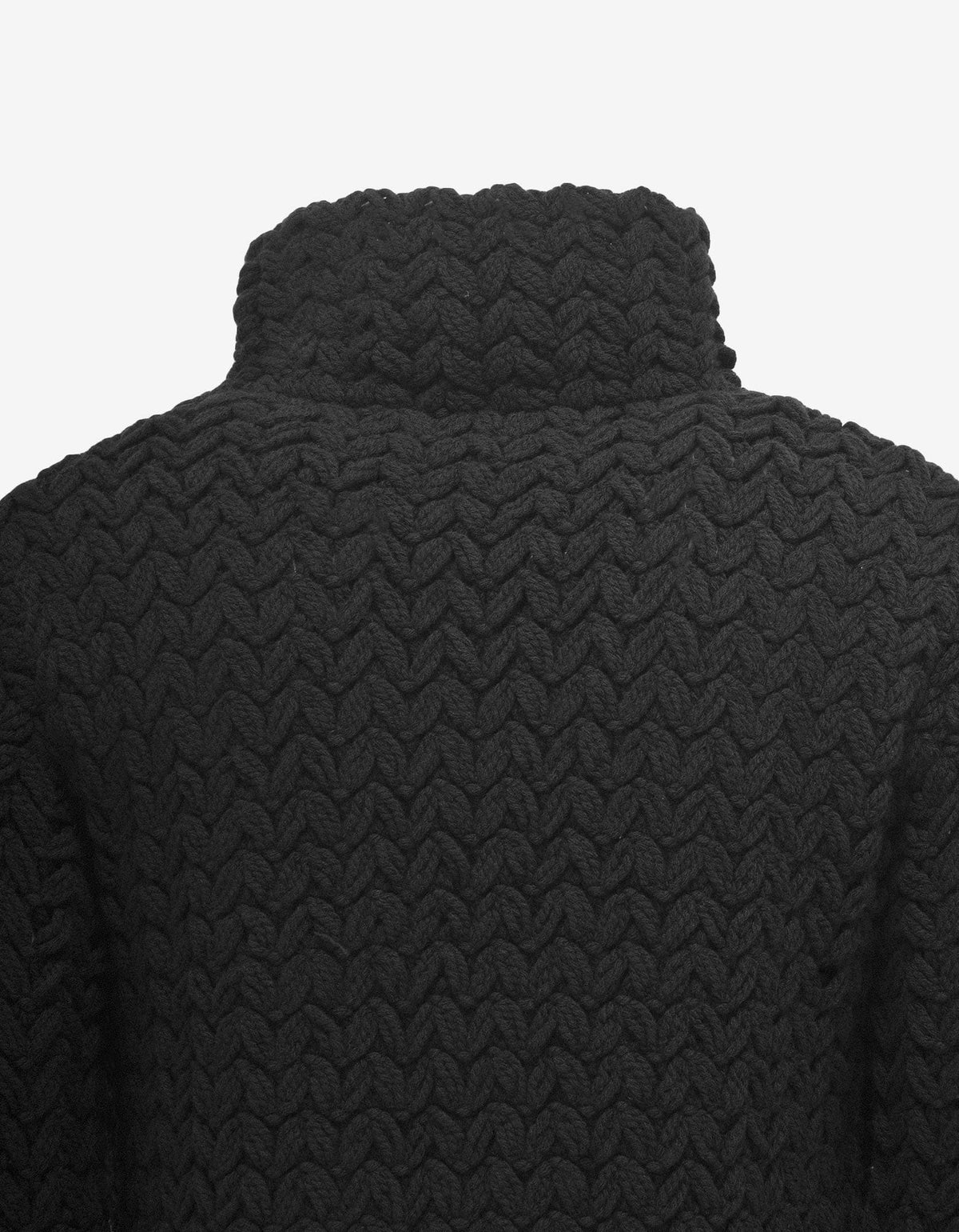 Valentino Black High-Neck Wool Knit Jumper