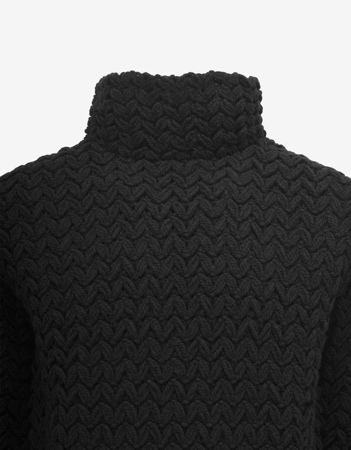 Valentino Black High-Neck Wool Knit Jumper