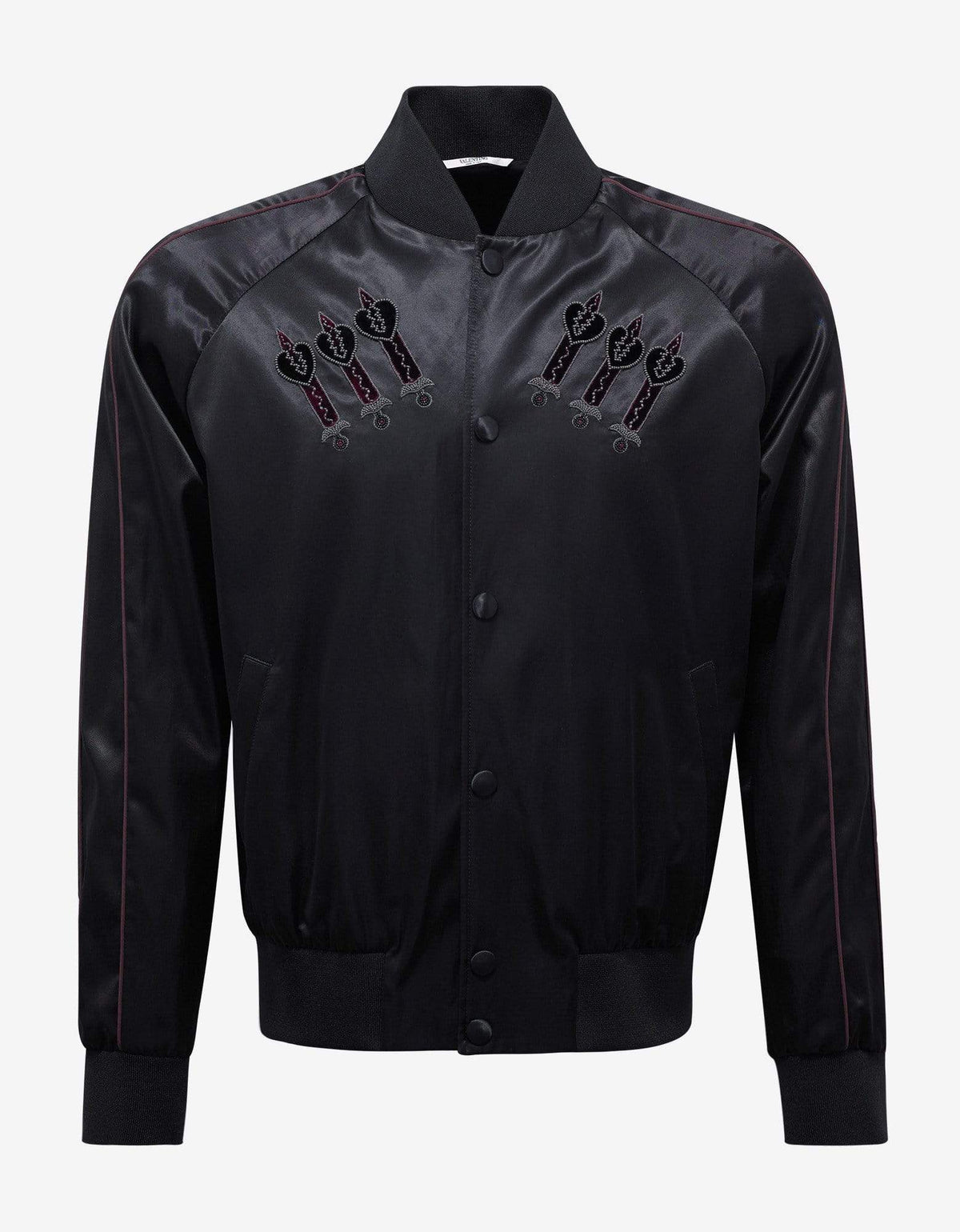 Valentino Black Loveblade Embroidery Souvenir Jacket