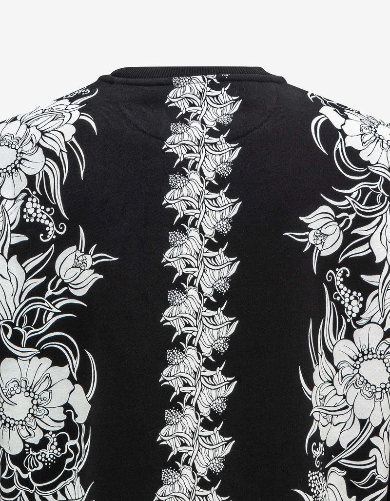 Valentino Black Street Flowers Daisyland Sweatshirt