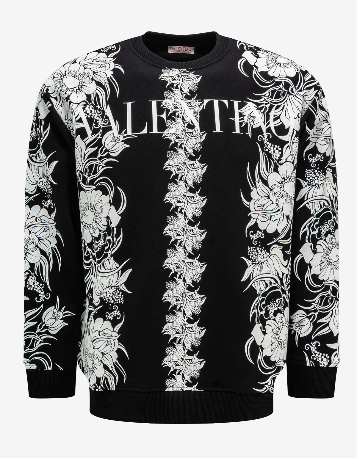 Valentino Black Street Flowers Daisyland Sweatshirt