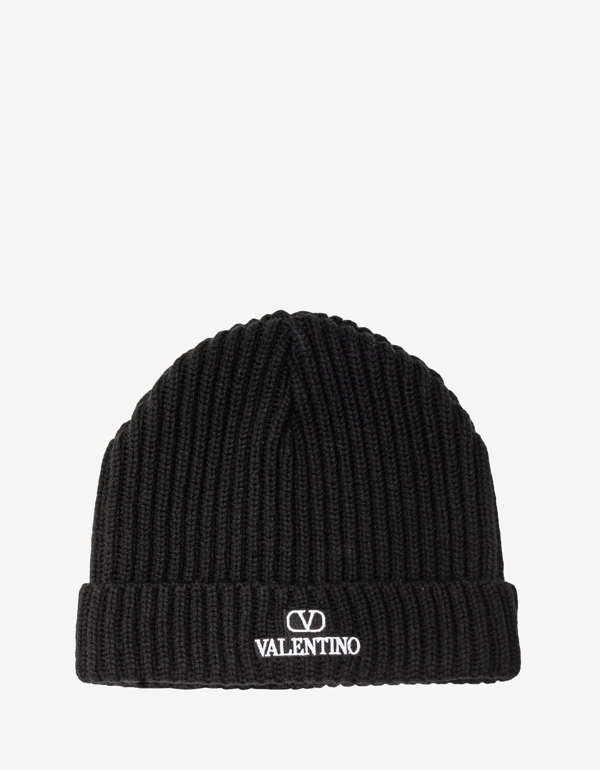 Valentino Black VLogo Beanie Hat