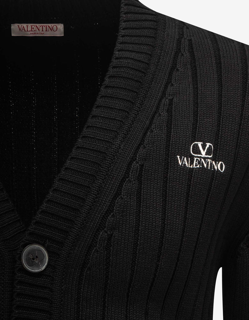 Valentino Black VLogo Cardigan