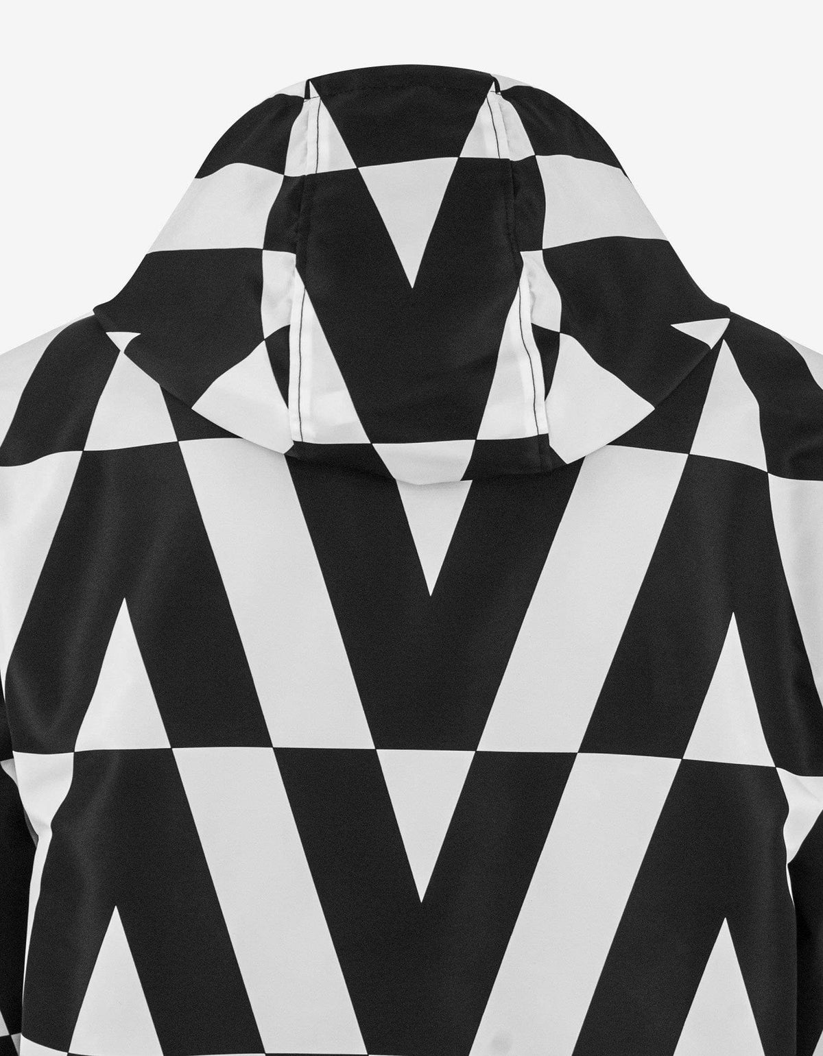 Valentino Black & White Logo Monogram Nylon Windbreaker