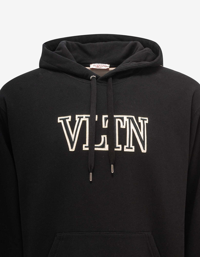 Valentino Black & White VLTN Embroidered Hoodie