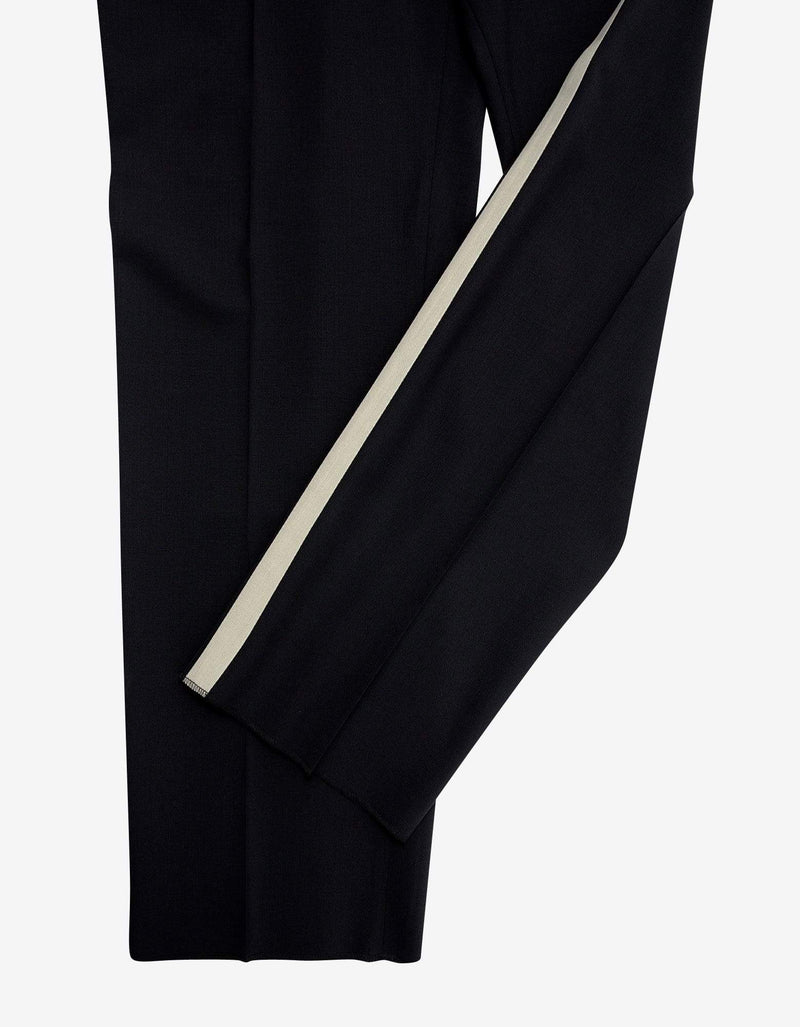Valentino Black Wool Trousers with Side Stripes