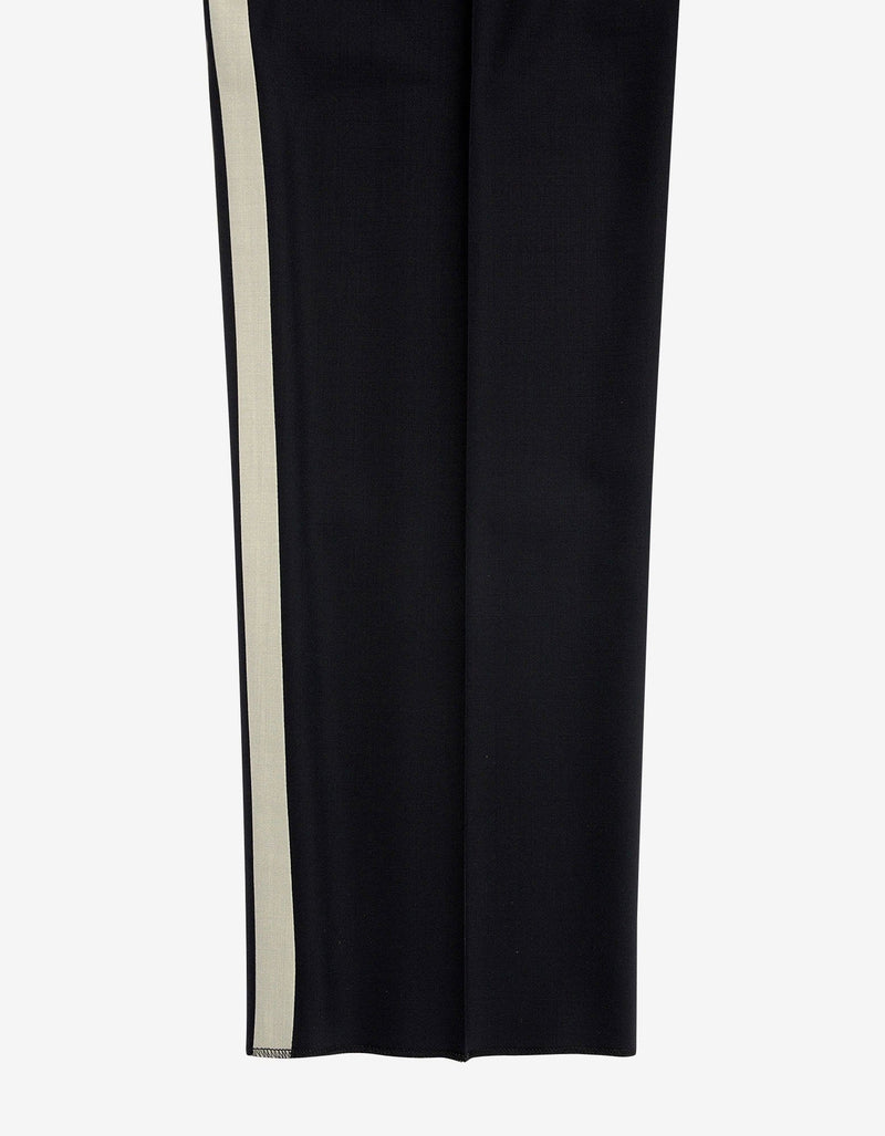 Valentino Black Wool Trousers with Side Stripes