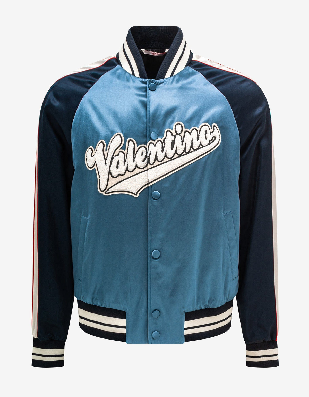 Valentino Blue Valentino Logo Patch Souvenir Jacket
