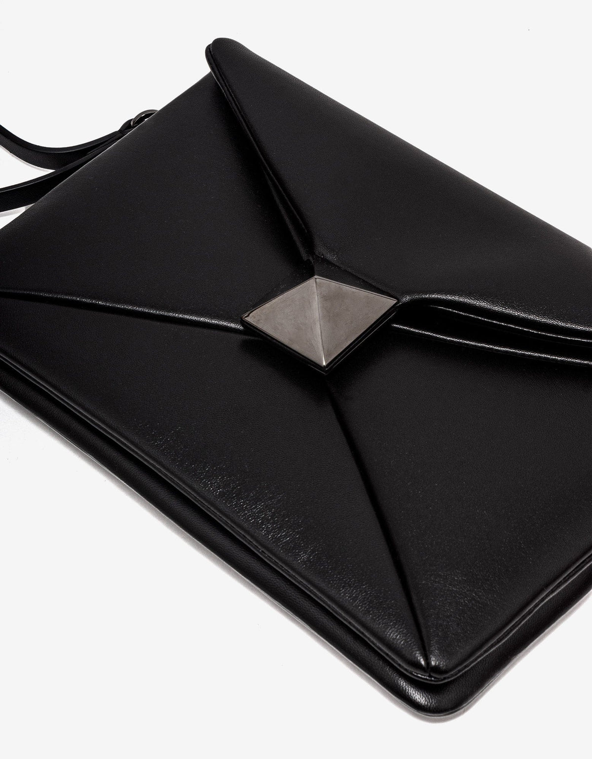 Valentino Garavani Black One Stud Nappa Clutch Bag
