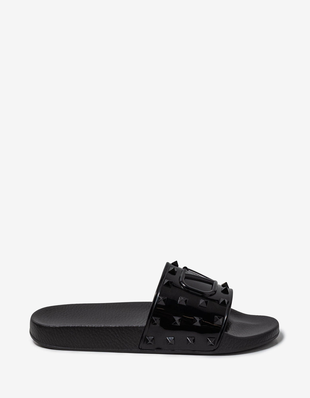 Valentino Garavani Black Summer VLogo Signature Slide Sandals